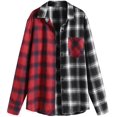 thumbnail image 1 of Women's Plaid Long Sleeve Button Down Wool Blend Shirt Jacket Blouse, 1 of 7