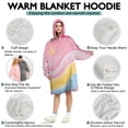 thumbnail image 5 of Colorful Cloud Star Pattern Wearable Oversized Blanket,Wearable Blanket Hoodie for Adults,Cozy Hooded Blankets with Super Pockets,Super Warm Fuzzy Pullover for Women & Men, 5 of 6