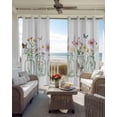 thumbnail image 4 of Colorful Butterflies Blackout Curtains, Light Blocking Print Window Curtains, Minilism Elegant Floral Spring Thermal Insulated Window Drapes for Living Room Kitchen Cafe 2 Panels, 55"W x 39"L, 4 of 9