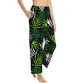 thumbnail image 2 of Uemuo Tropical Leaves1 Pattern Women's Wide Leg Palazzo Lounge Pants with Pockets Light Weight Loose Comfy Casual Pajama Pants-Small, 2 of 9