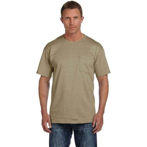 Fruit of the Loom Men's Heavy Cotton Pocket T-Shirt 3931P Khaki S