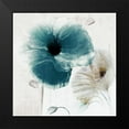 thumbnail image 2 of Sommers, Mindy 12x12 Black Modern Framed Museum Art Print Titled - Teal Poppies II, 2 of 5
