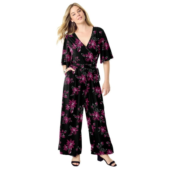 Roaman's Women's Plus Size Ultrasmooth Jumpsuit