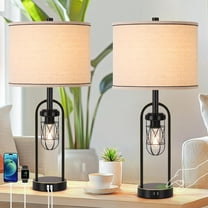 Nordic Hygge Black Touch Control Table Lamp, Set of 2