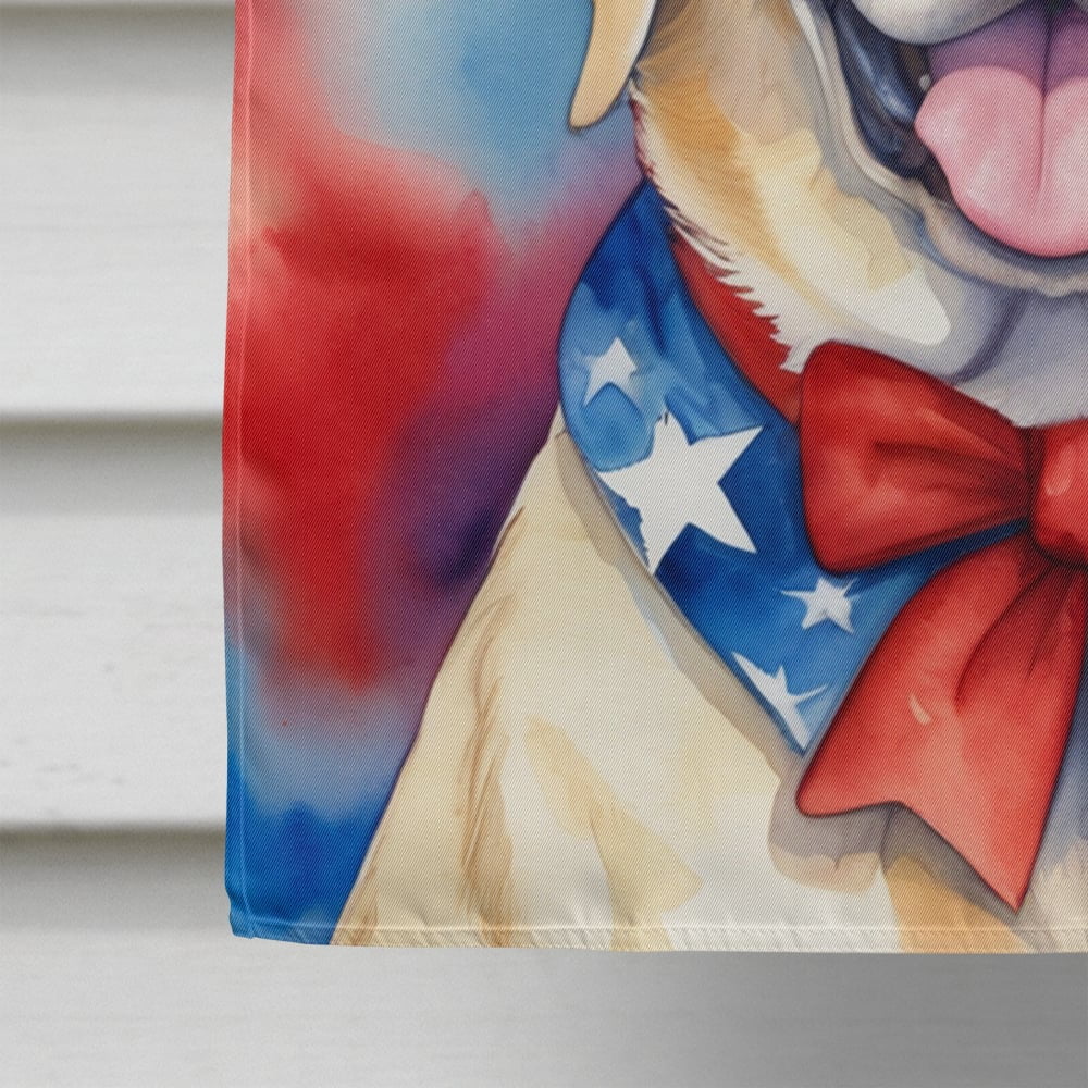 Labrador Retriever Patriotic American House Flag