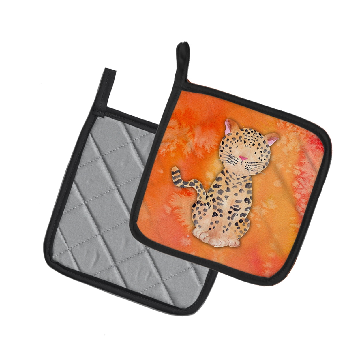 Caroline's Treasures Leopard Watercolor Pair of Pot Holders