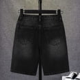 thumbnail image 5 of Boy's Jean Denim Shorts Jorts Ripped Destroyed High Frayed Distressed Long Shorts Bottoms 7-14Y Black, 5 of 9