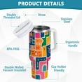 thumbnail image 2 of Yayeee 40oz Stainless Steel Tumbler with Straw and Handle Double-Wall Insulated Travel Water Bottle, Art Map, 2 of 8