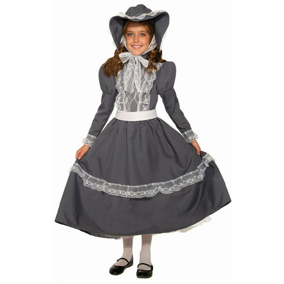 Child Girl's Western Pioneer Settler Little Prairie Girl Costume Large 12-14