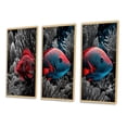 thumbnail image 3 of Designart "Mysterious Tropical Fish Blue and Red Beauty II" Animal Fish Framed Wall Art Set Of 3 - Blue Fish Frame Gallery Set For Office Decor, 3 of 6