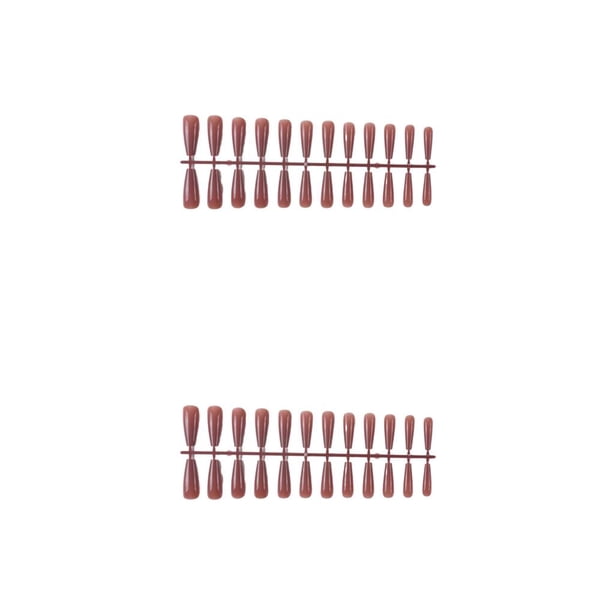 Qarigey 24 Piezas Uñas Acrílicas Extra Largas 22café