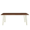thumbnail image 4 of 74 Inch Dining Table, Walnut Gold, Wood, Rectangular, Mid Century Kitchen Cafe Bistro Hospitality Restaurant, Modern Contemporary HB34393, 4 of 10