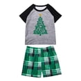 thumbnail image 2 of Penkiiy Matching Family Pajamas Christmas Pajamas for Family Xmas Matching Sets Short Sleeve Shirts and Plaid Shorts Santa Christmas Tree Sleepwear Two-piece Sets Green 9-10 Years, 2 of 4