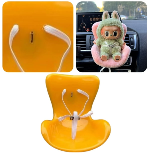 Mini Asiento Con Adorno Dibujos Animados para Muñeca Labubu Ob11 Aire Coche