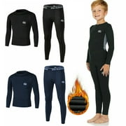 Kids Thermal Underwear Sets,Boys Thermal Underwear Set Fleece Lined Long Johns Kids Top & Bottom Base Layer Winter Sets,Extreme Cold Winter,Outdoor Sports Wear