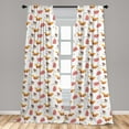 thumbnail image 4 of Ambesonne Cinnamon Color Curtains, Warm Taupe Birds, Pair of 28"x63", Apricot and Dark Salmon, 4 of 4