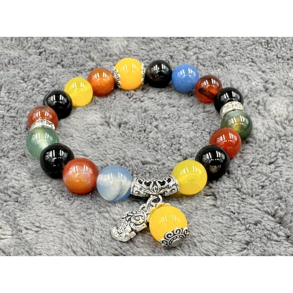 kiki home Genuine Natural Gemstone Jewelry Multiple agate bracelet