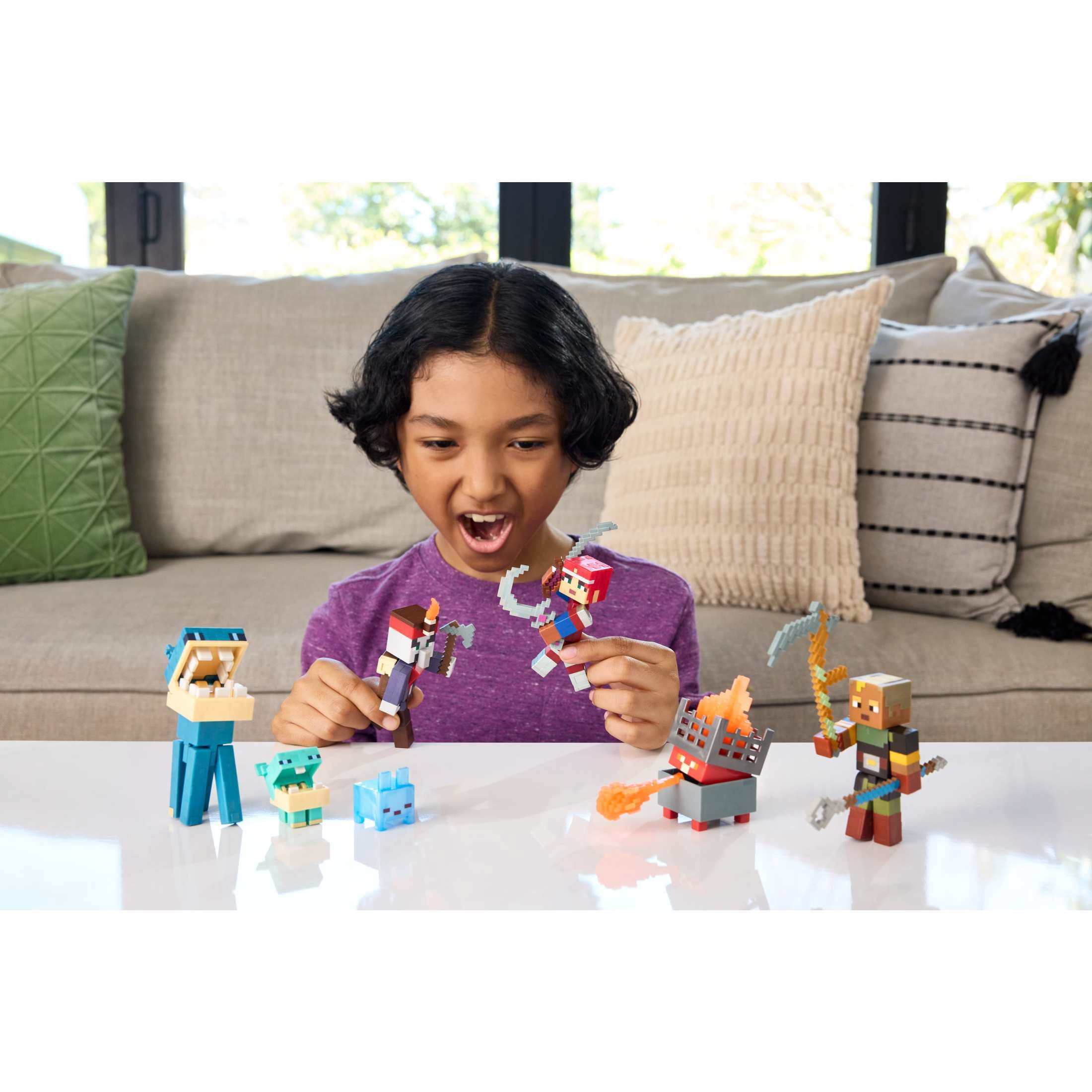 Minecraft Dungeons II Flame Construct Action Figure & Accessories Set, 3.25-inch Scale Collectible Toy