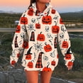 thumbnail image 2 of Enjoytime Halloween Hoodies for Women Ghost Printed Long Sleeve Sweatshirt Fall Fashion Cute Vintage Pullover Tops, 2 of 6
