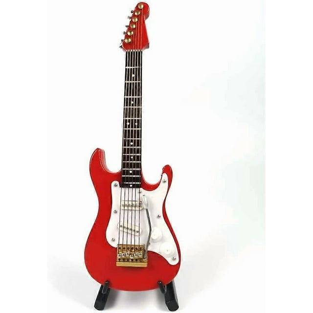 Red Electric Guitar Model Guitar Ornament Decor Model Guitar Model with Stand (GE34R-10-S)