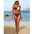 thumbnail image 5 of Womens Sexy 2 Piece Bikini Sets Cheeky High Cut Bathing Suit Color Block Textured U-Wire Swimsuits 2025, 5 of 11