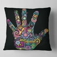 thumbnail image 2 of Designart Rainbow Hand with Multi Colors - Abstract Throw Pillow - 16x16, 2 of 5