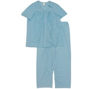 Lissome Lounge Womens Baby Blue Silky Soft Semi-Sheer Pajamas Sleep Set 2X