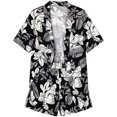thumbnail image 6 of BOOMNY Womens 2 Peice Hawaii Shorts Sets Tropical Graphic Short Sleeve Buttons Tops Shorts Outfits for Women Summer Beach Matching Sets, 6 of 6