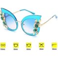 thumbnail image 3 of Woman Cat eye Sunglasses Stylish oversized frame Eyewear with Rhinestones, 3 of 3
