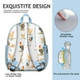 thumbnail image 3 of Chicken Chick Pattern Student Backpack – Egg, Hen, Rooster, Cluck, Coop Design with Floral Garden Aesthetic and Watercolor Farm Art, 3 of 4