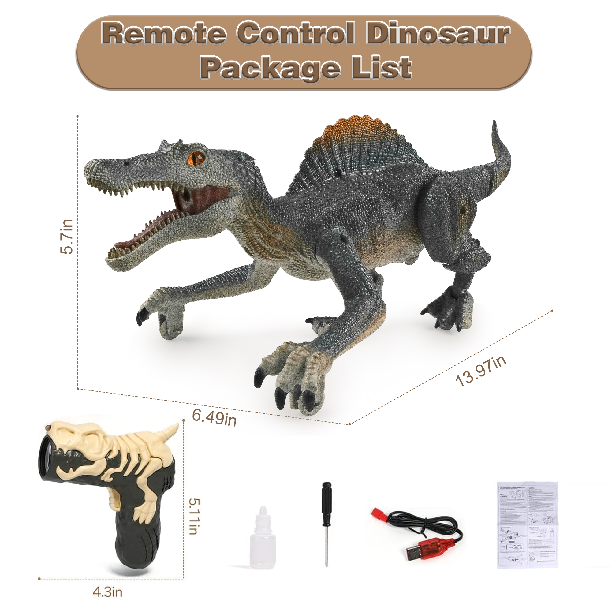 Richgv Remote Control Dinosaur Robot Toy with Light Chasing photo 6