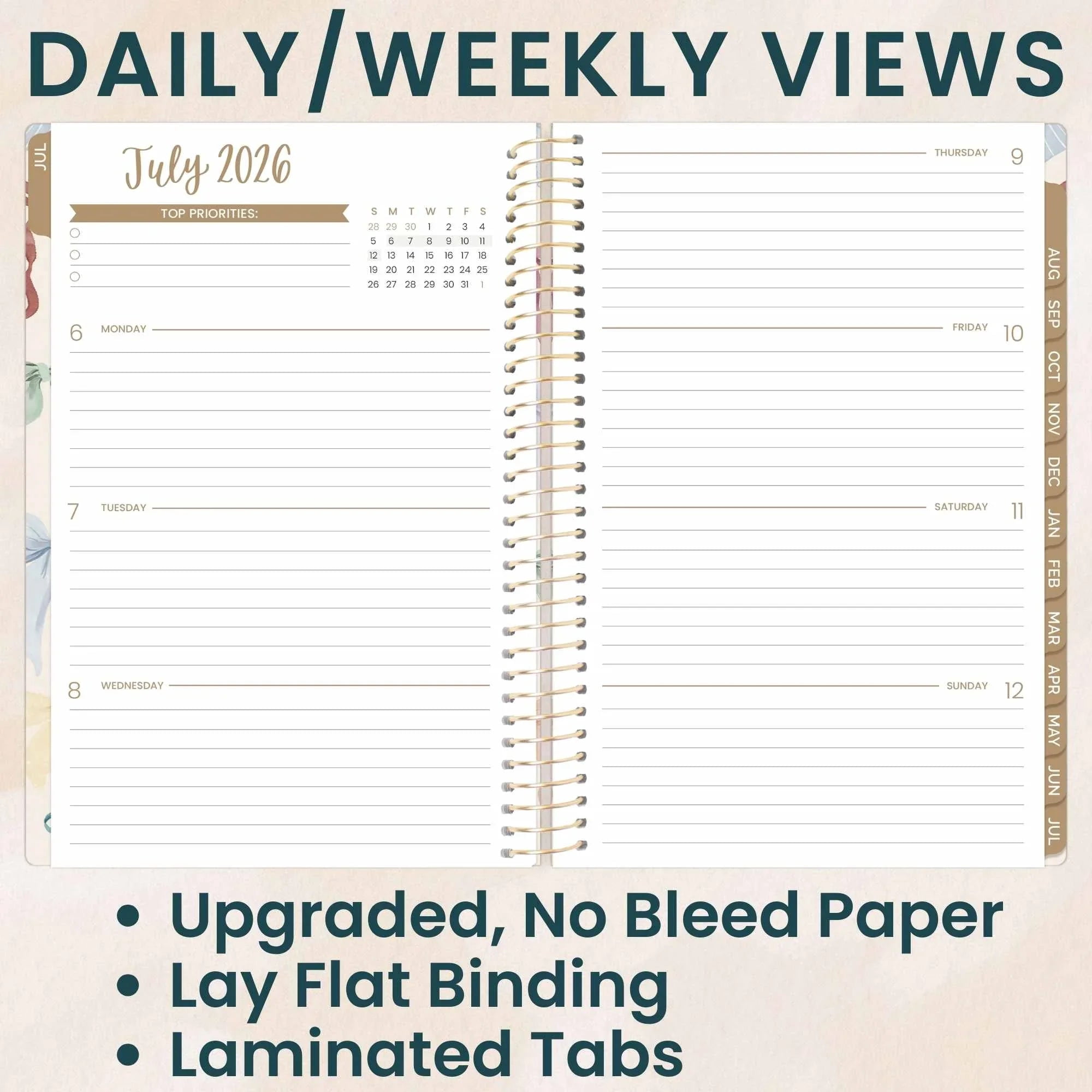 bloom daily planners 2026-2027 Academic Planner, 13 Month Monthly & Weekly Soft Cover, 5.5" x 8.25", Stickers Included, Bows