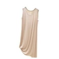 thumbnail image 2 of Aobny Modal Nightgowns Women Cotton Nightgowns Sleeveless Beige Short Crew Neck Sleep Tanks Women Pajama Set,Free Size, 2 of 5