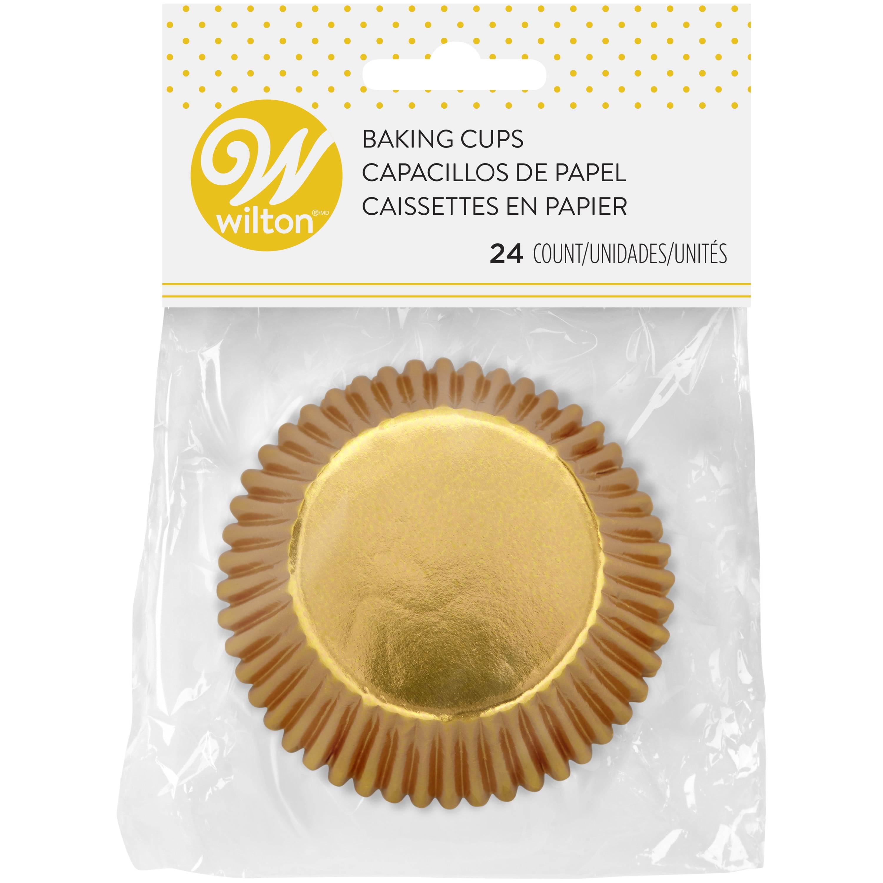 STANDARD Foil Cupcake Liners / Baking Cups – 50 ct – SHINY GOLD