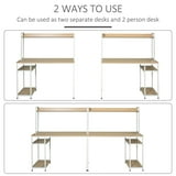 HomCom Home Office Storage Furniture: Industrial Double Computer Desk ...