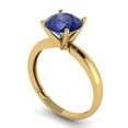 thumbnail image 2 of Solitaire Engagement Ring for Women - 2ct Simulated Tanzanite in 18K Yellow Gold Promise Ring, 2 of 6