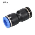 thumbnail image 3 of Unique Bargains 3/8' à 10mm Réduction Union Pousser pour Connecter Raccord de Ligne d'Air Noir Bleu, 3 Pack, 3 of 4