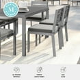 thumbnail image 5 of Martha Stewart Set of 2 Indoor-Outdoor Stackable Patio Dining Chairs with Gray Brushed Woodgrain Aluminum Finish and Gray All-Weather Seat Cushions, 5 of 11