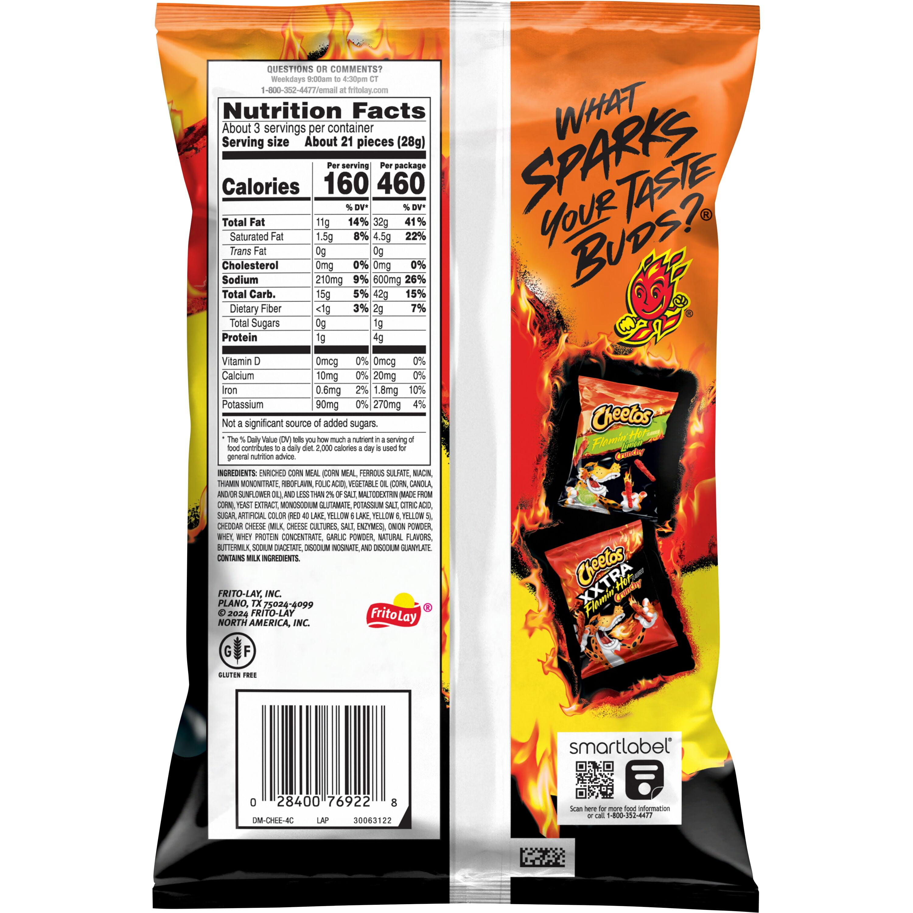 CHEETOS CRUNCHY FLAMIN HOT 2.875OZ