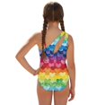 thumbnail image 2 of Tutolipy Watercolor Rainbow Heart Pattern Girls One Piece Swimsuit, Adjustable Strap Cute Girls One Piece Swimsuits for Bathing 7-8 Years Old, 2 of 10