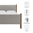 thumbnail image 4 of Platform Bed Frame, King, Gray, Fabric, Hotel Bedroom, Modern Contemporary, HB38200, 4 of 9
