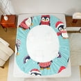 thumbnail image 5 of Feelyou Cartoon Cute Penguin Queen Sheet Sets, Merry Christmas Flat Sheet, Kawaii Antarctic Animal Queen Fitted Sheet, Breathable Home Decor, 4pcs, 5 of 7