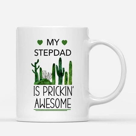 

Coffee Mug 11oz My Stepdad Is Prickin Cactus Awesome Planter Succulent Plant Lover Funny Gardening Gifts for Dad Farm Stepfather Mother s Day Father Ceramic Tea Cup Christmas Mugs