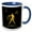 Blue/White, variant on 3drose, Libra Zodiac Symbol. Image of a Man with Scales, a Star and a Sign, 11oz Two-tone Black Mug