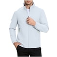 thumbnail image 3 of YODETEY Men’s Stand Collar Lightweight Zip Jacket, Long Sleeve Windproof Softshell Jacket , Size XXS-XL, 3 of 10