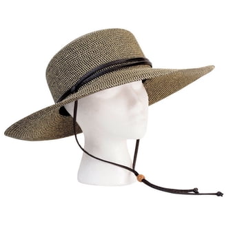 Sloggers Women's Wide Brim Braided UPF 50+ Hat Light Brown