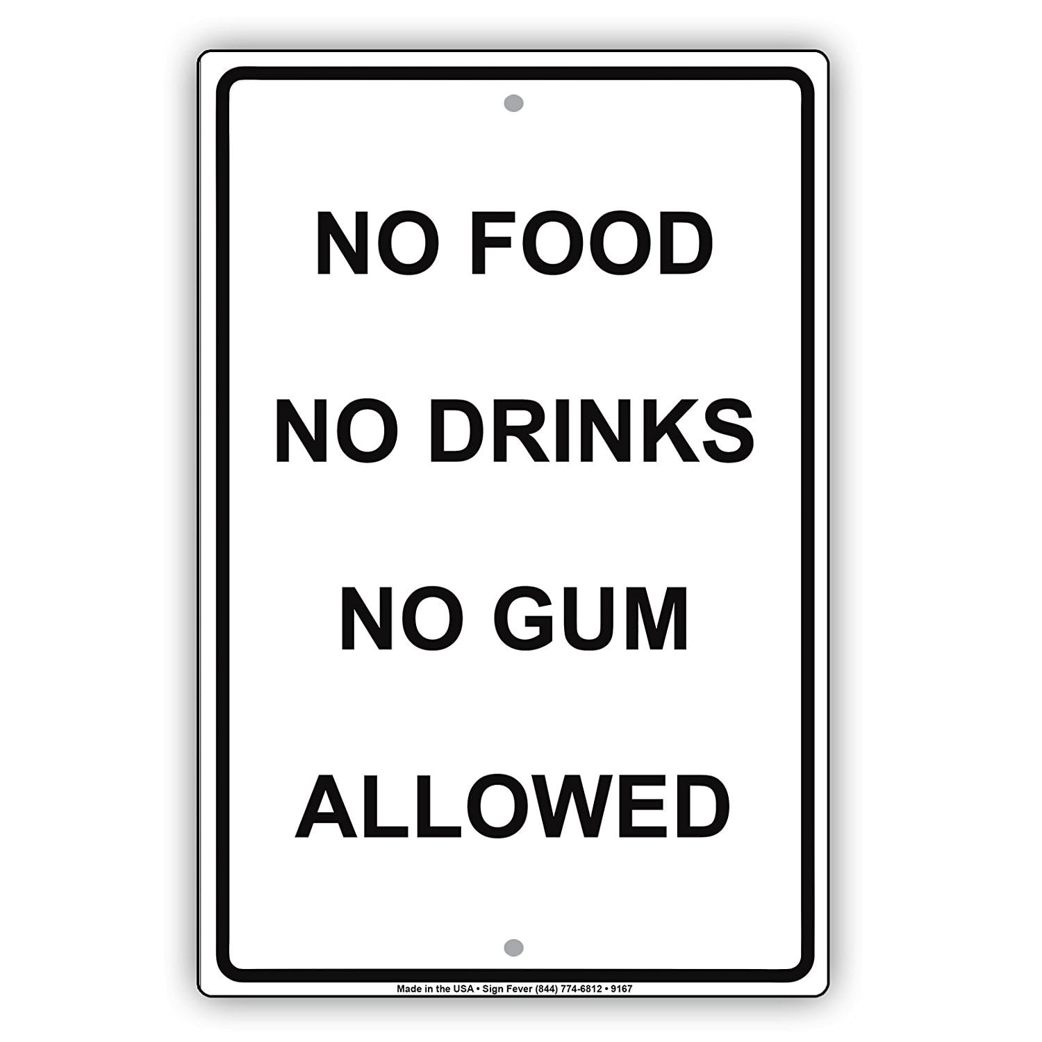 Notice No Outside Food Or Drinks Retro Vintage Style Metal 18 X12 Aluminum Sign 