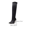 thumbnail image 2 of par de botas puntiagudas de tacón alto para mujer con diamantes de imitación (negro), 2 of 8