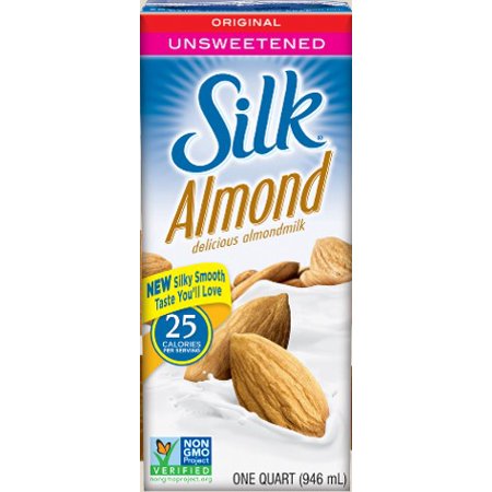 1 Quart Milk Carton - (6 Pack) Silk Unsweetened Original Almond Milk, 1 Qt