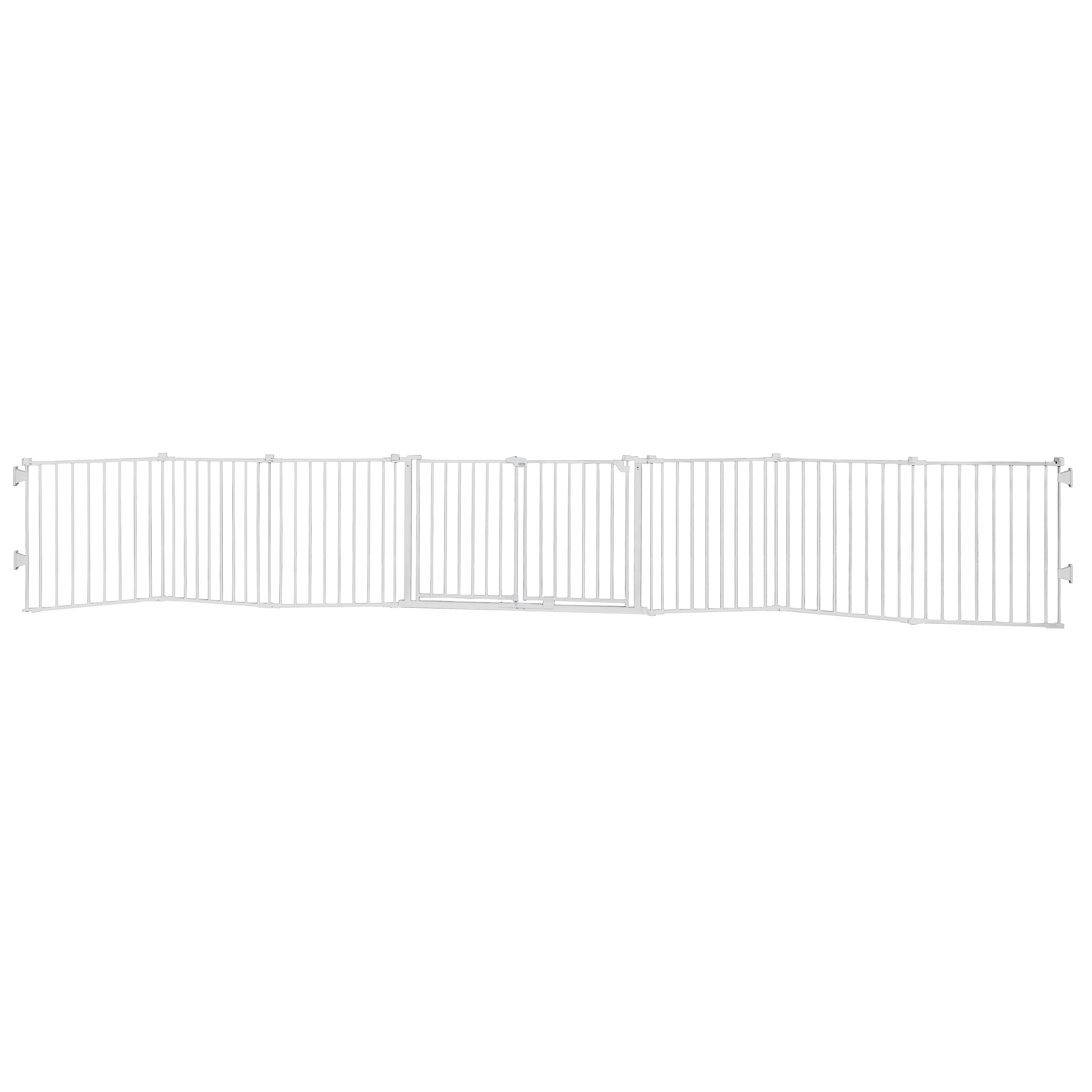 Regalo 192 Inch Double Super Wide Baby Gate and Play Yard, White, 4-in-1, Ages 6 to 24 Months